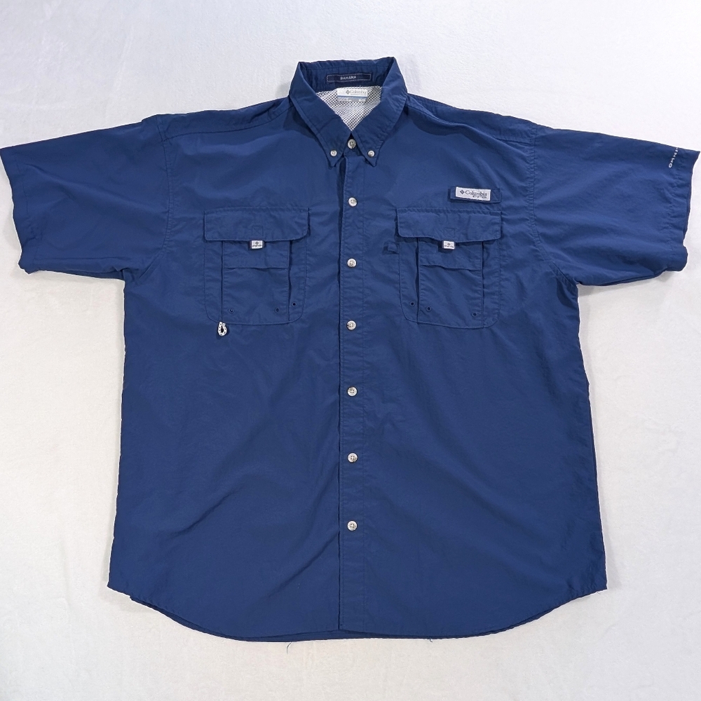 Columbia PFG Bahama Shirt Blue | Coastal Fishing Venting Men’s XL